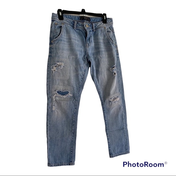 Zara Basic Heritage Distressed Vintage style  Denim jeans, size2 - Picture 2 of 6